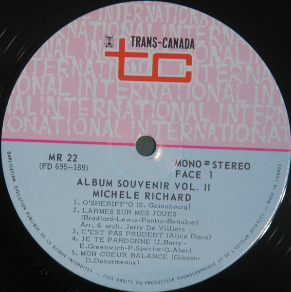 Michèle Richard - Vol. 2 / Album Souvenir Vol. II (2LP) [Vinyl] | Trans-Canada (MR-22) - 4