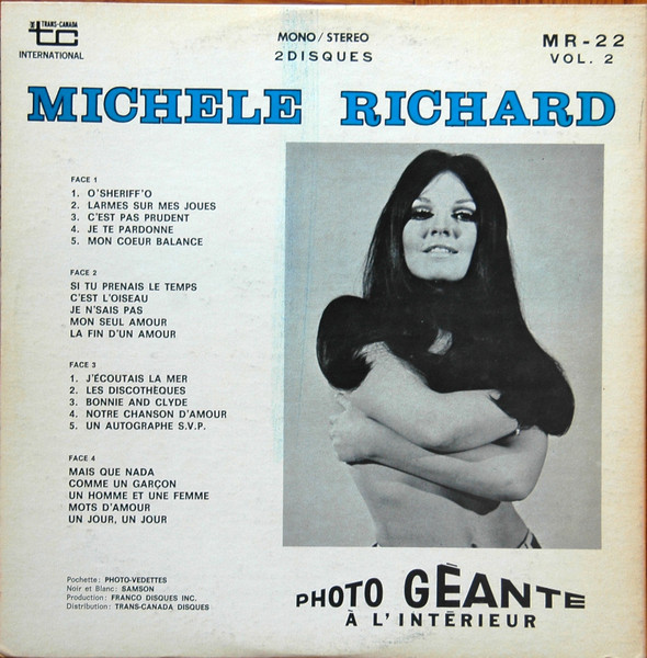 Michèle Richard - Vol. 2 / Album Souvenir Vol. II (2LP) [Vinyl] | Trans-Canada (MR-22) - 2