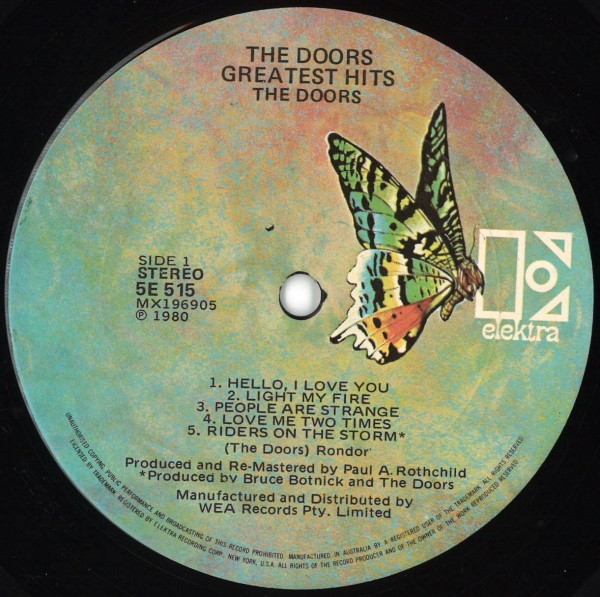 The Doors - Greatest Hits | Elektra (5E 515) - 3