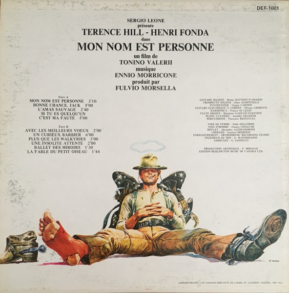 Ennio Morricone - Mon Nom Est Personne (Bande Originale Du Film) | Deram (DEF.1001) - 2