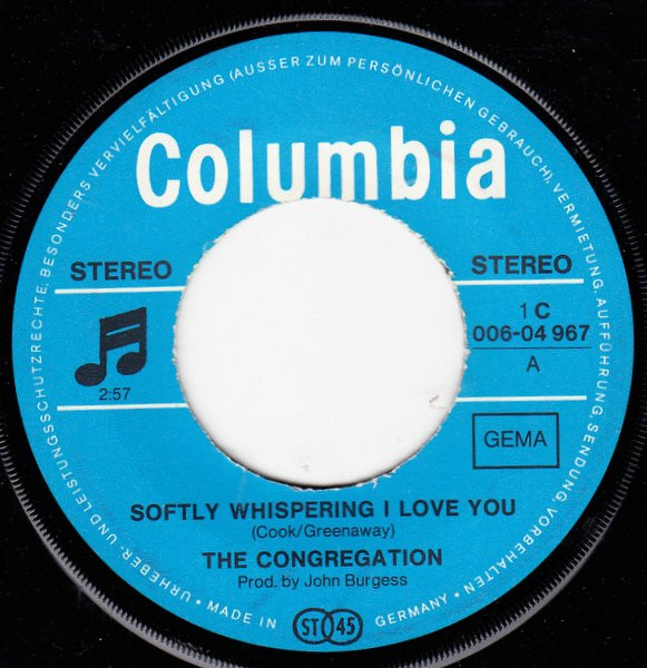 Congregation - Softly Whispering I Love You | Columbia (1C 006-04 967) - 2