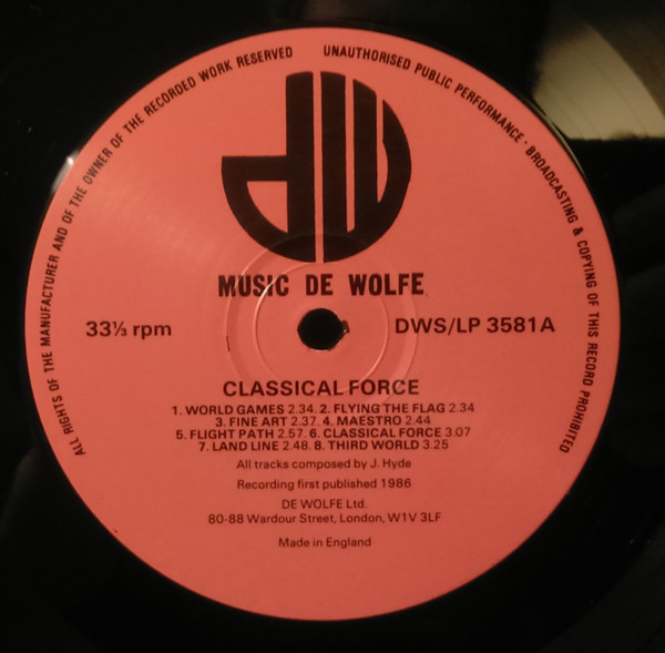 John Hyde - Classical Force | Music De Wolfe (DWS/LP 3581) - 3 John Hyde - Classical Force | Music De Wolfe (DWS/LP 3581) - 3