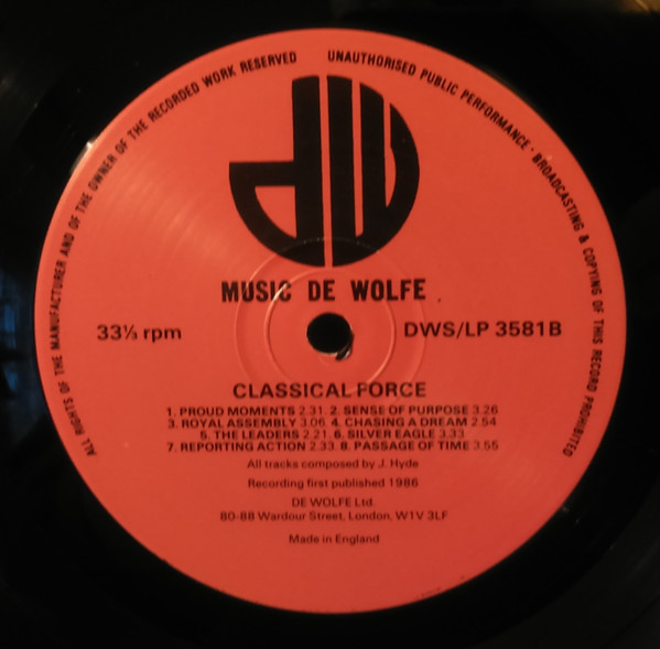 John Hyde - Classical Force | Music De Wolfe (DWS/LP 3581) - 4 John Hyde - Classical Force | Music De Wolfe (DWS/LP 3581) - 4