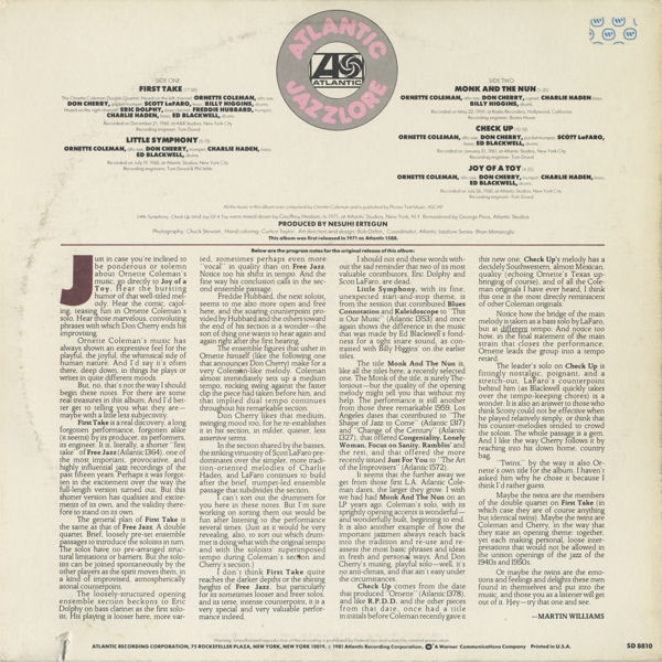 Ornette Coleman - Twins | Atlantic (SD 8810) - 2