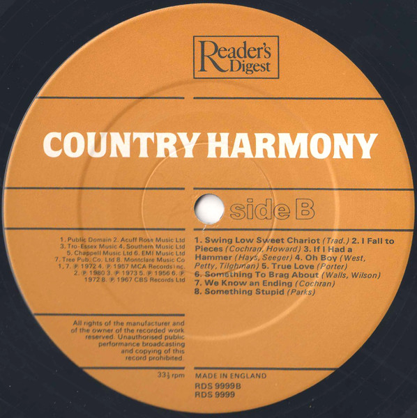 Various - Country Harmony | Reader's Digest (RDS 9999) - 4 Various - Country Harmony | Reader's Digest (RDS 9999) - 4