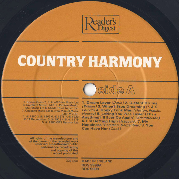 Various - Country Harmony | Reader's Digest (RDS 9999) - 3 Various - Country Harmony | Reader's Digest (RDS 9999) - 3