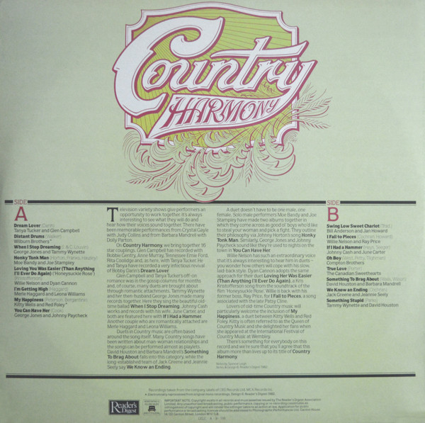 Various - Country Harmony | Reader's Digest (RDS 9999) - 2 Various - Country Harmony | Reader's Digest (RDS 9999) - 2
