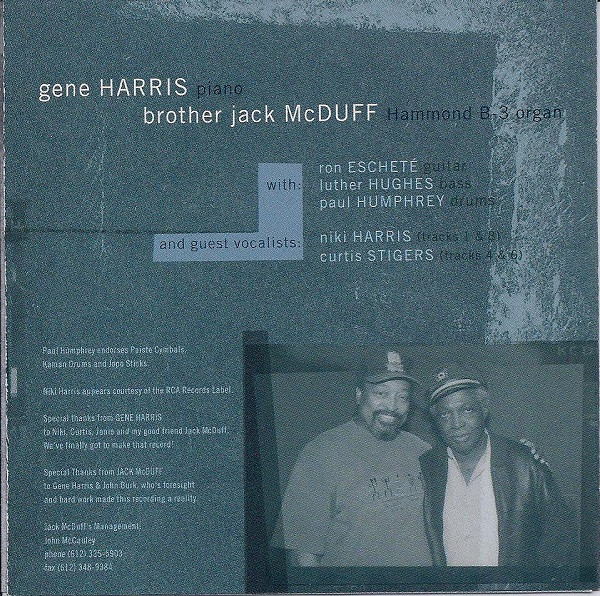 Gene Harris , Brother Jack McDuff - (Down Home) Blues | Concord Jazz (CCD-4785-2) - 4