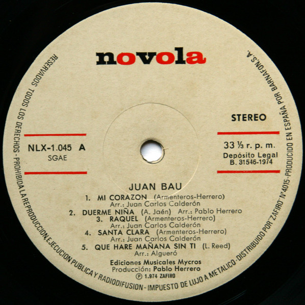 Juan Bau - Mi Corazon | Novola (NLX-1045 S) - 4