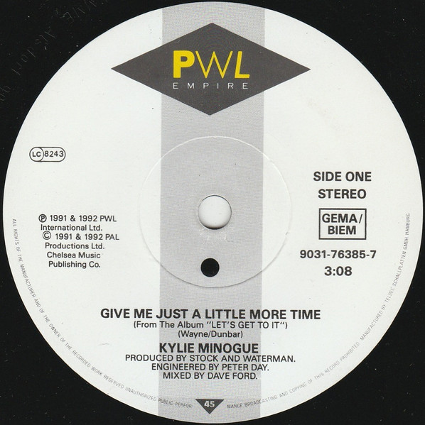 Kylie Minogue - Give Me Just A Little More Time | PWL Empire (9031-76385-7 LA) - 4