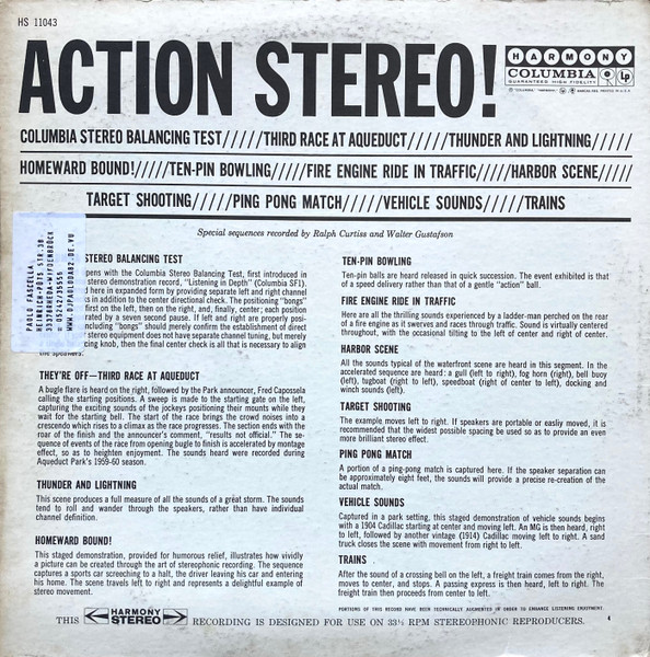 No Artist - Action Stereo! (Adventures In Stereo Sound Effects) | Columbia (HS 11043) - 2 No Artist - Action Stereo! (Adventures In Stereo Sound Effects) | Columbia (HS 11043) - 2