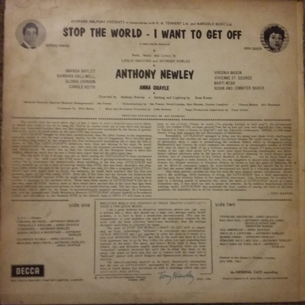 Anthony Newley With Anna Quayle - Stop The World - I Want To Get Off | Decca (LK 4408) - 2