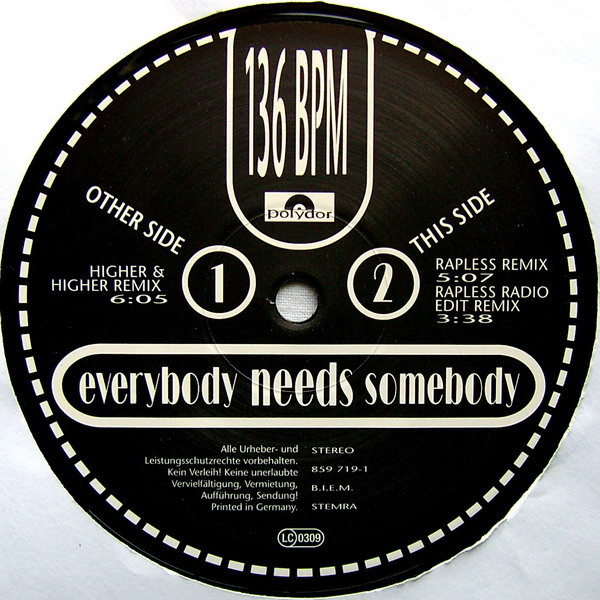 Masterboy - Everybody Needs Somebody (Remix) | Polydor (859 719-1) - 4