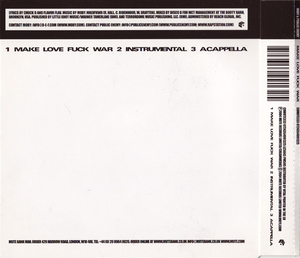 Moby & Public Enemy - Make Love Fuck War | Mute (CDMUTE333) - 2