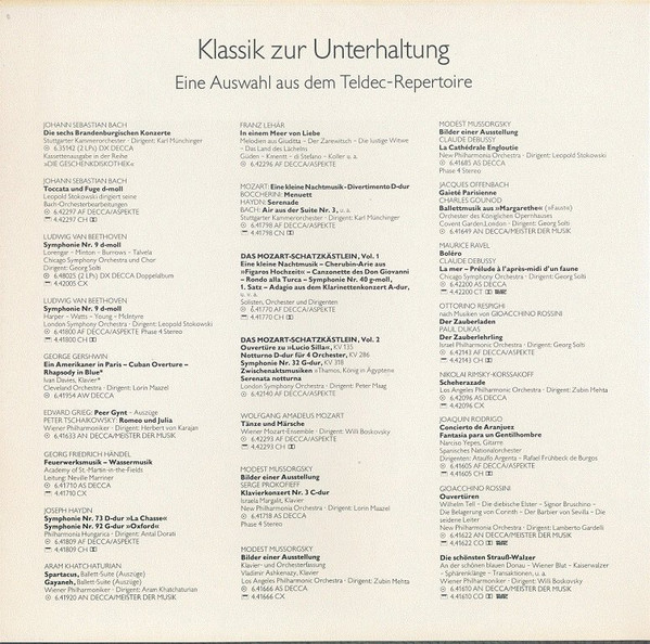 Various - Warschauer Konzert, Valse Triste, Auf Einem Persischer Markt, Glühwürmchen-Idyll | Decca (6.42294 AH) - 4