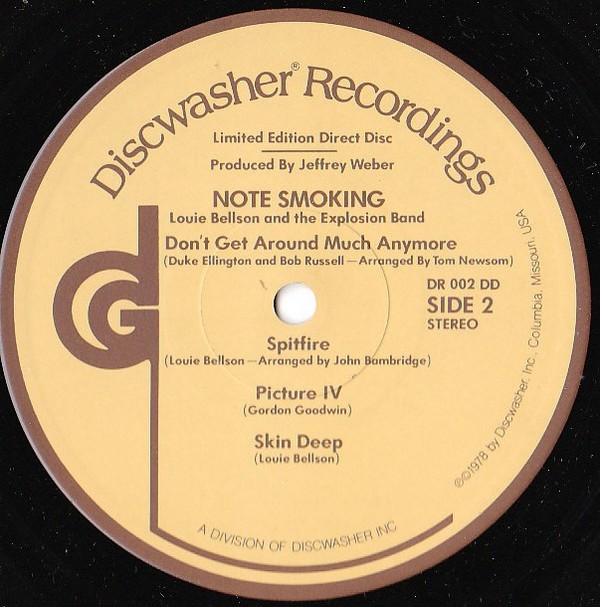 The Louie Bellson Drum Explosion - Note Smoking | Discwasher Recordings (DR 002 DD) - 2