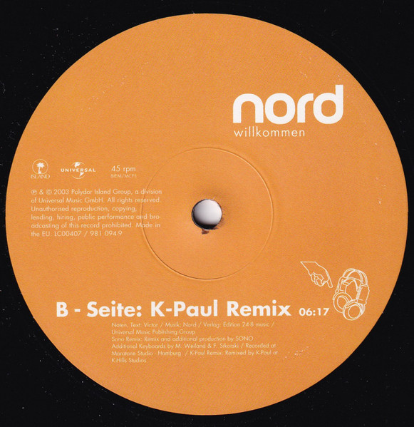 Nord - Willkommen | Island Records (981 094-9) - 2 Nord - Willkommen | Island Records (981 094-9) - 2