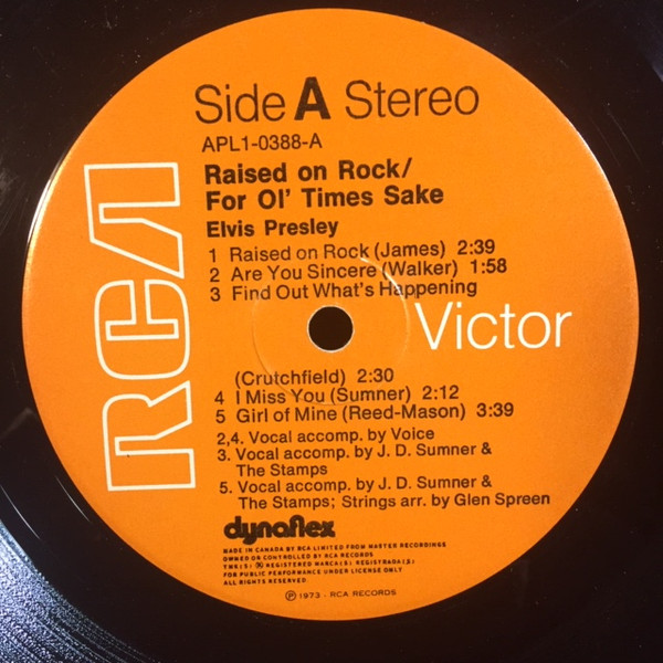 Elvis Presley - Raised On Rock / For Ol' Times Sake [Vinyl] | RCA Victor (APL1-0388) - 3