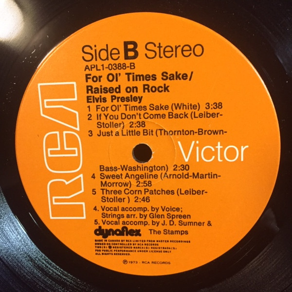 Elvis Presley - Raised On Rock / For Ol' Times Sake [Vinyl] | RCA Victor (APL1-0388) - 4