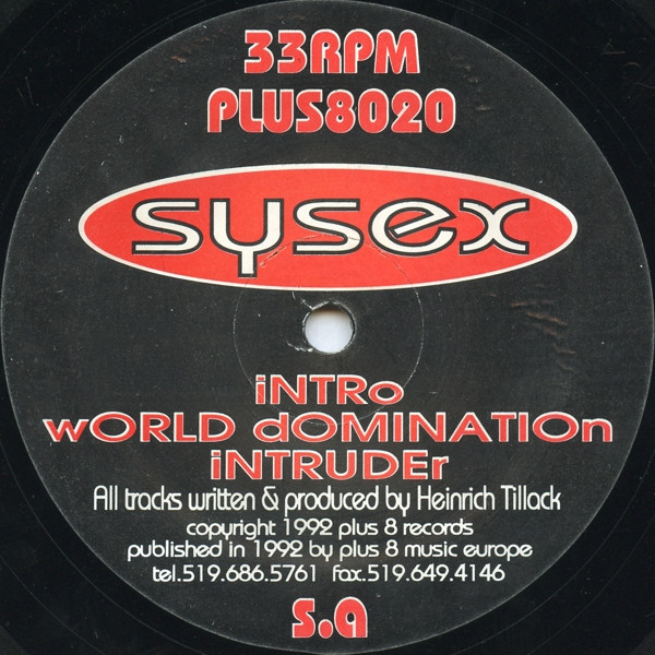 Sysex - Sysex | Plus 8 Records (PLUS8020)