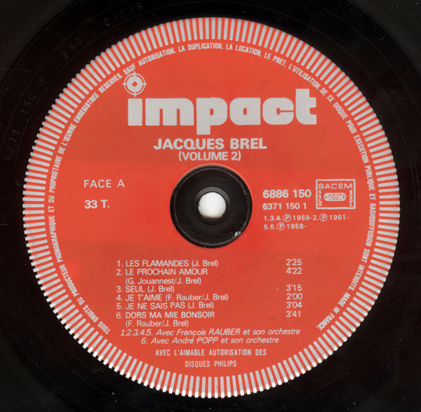 Jacques Brel - Jacques Brel Volume 2 | Impact (6886 150) - 3