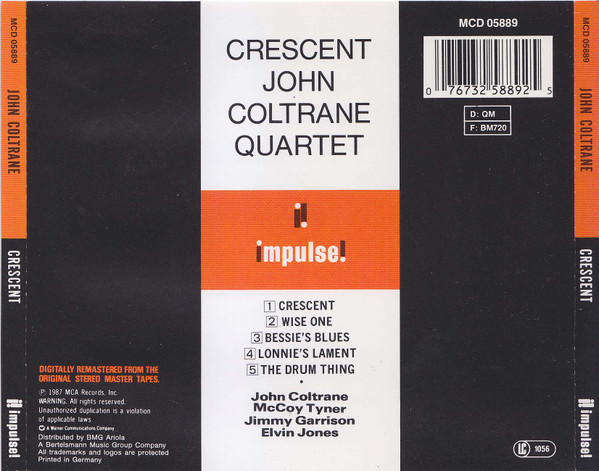 The John Coltrane Quartet - Crescent | Impulse! (MCD 05889) - 4 The John Coltrane Quartet - Crescent | Impulse! (MCD 05889) - 4