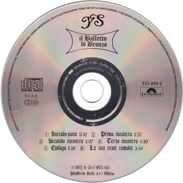 Il Balletto Di Bronzo - Ys | Polydor (523 693-2) - 3 Il Balletto Di Bronzo - Ys | Polydor (523 693-2) - 3