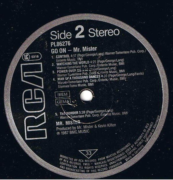Mr. Mister - Go On... | RCA (PL86276) - 3