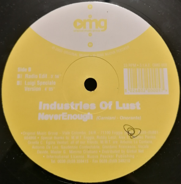 Industries Of Lust - Never Enough | Original Music Group (OMG003) - 3
