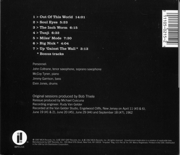 The John Coltrane Quartet - Coltrane CD | Impulse! (IMPD-215) - 2