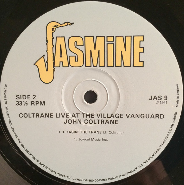 John Coltrane - "Live" At The Village Vanguard | Jasmine Records (JAS 9) - 2