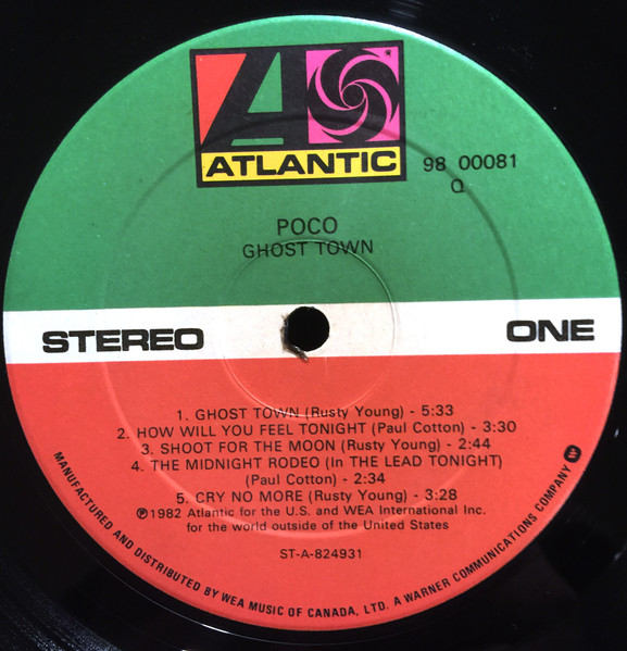 Poco - Ghost Town | Atlantic (98 00081) - 3