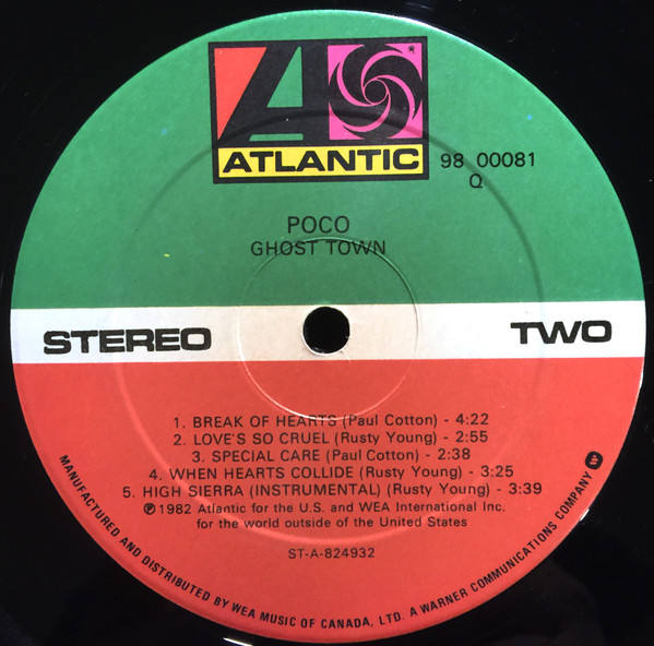 Poco - Ghost Town | Atlantic (98 00081) - 4