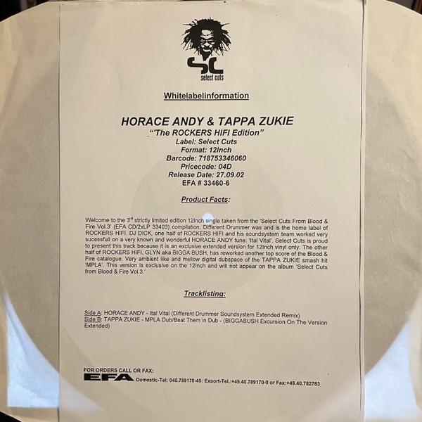 Horace Andy / Tapper Zukie - Rockers Hifi Edition... | Select Cuts (SELECT CUTS 6010) - 2 Horace Andy / Tapper Zukie - Rockers Hifi Edition... | Select Cuts (SELECT CUTS 6010) - 2