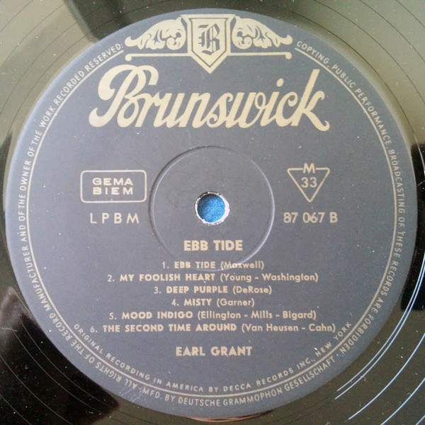 Earl Grant - Ebb Tide And Other Instrumental Favorites | Brunswick (87 067) - 4