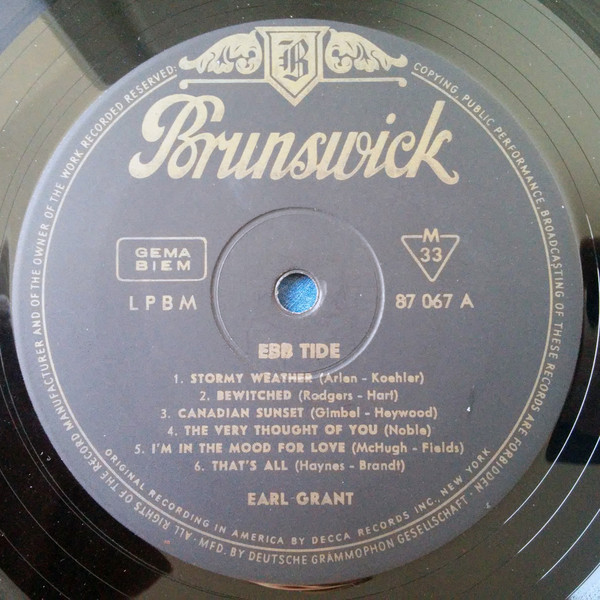 Earl Grant - Ebb Tide And Other Instrumental Favorites | Brunswick (87 067) - 3