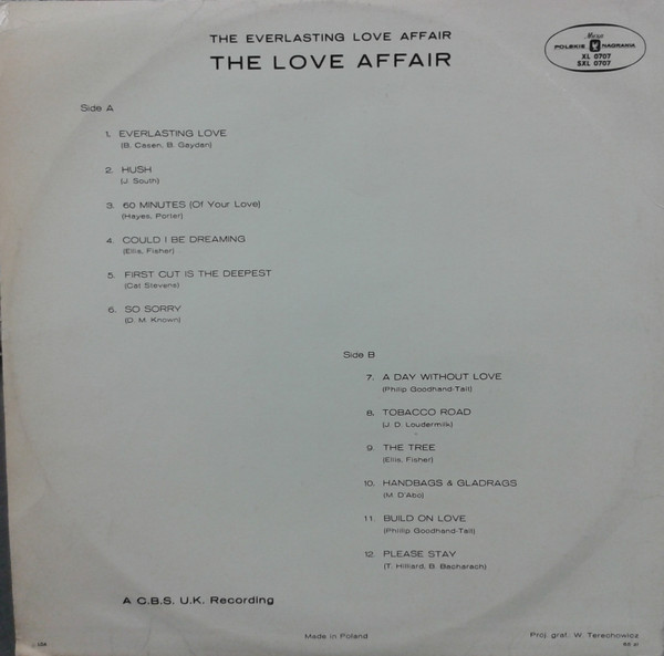 The Love Affair - The Everlasting Love Affair | Polskie Nagrania Muza (SXL 0707) - 2