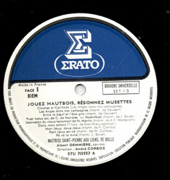 Maîtrise Saint-Pierre-Aux-Liens De Bulle - Jouez Hautbois, Résonnez Musettes (Les Plus Beaux Noëls) | Erato (STU 70557) - 3 Maîtrise Saint-Pierre-Aux-Liens De Bulle - Jouez Hautbois, Résonnez Musettes (Les Plus Beaux Noëls) | Erato (STU 70557) - 3