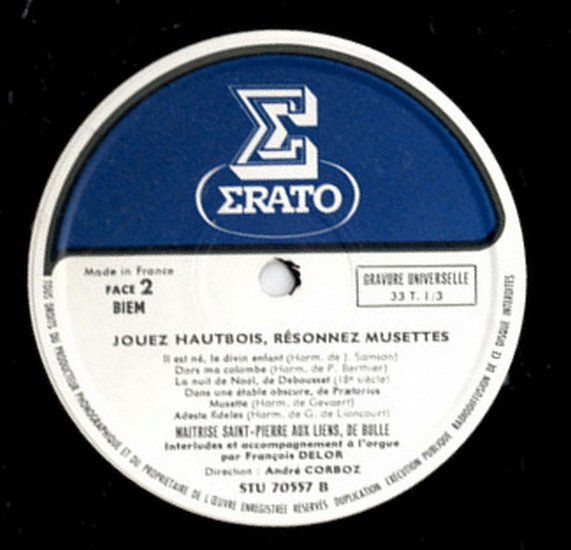 Maîtrise Saint-Pierre-Aux-Liens De Bulle - Jouez Hautbois, Résonnez Musettes (Les Plus Beaux Noëls) | Erato (STU 70557) - 4 Maîtrise Saint-Pierre-Aux-Liens De Bulle - Jouez Hautbois, Résonnez Musettes (Les Plus Beaux Noëls) | Erato (STU 70557) - 4
