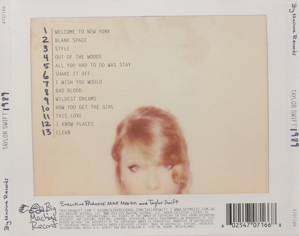 Taylor Swift - 1989 | Big Machine Records (4707166) - 2
