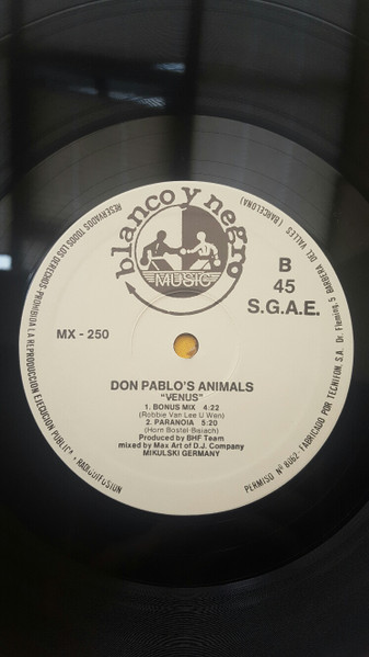 Don Pablo's Animals - Venus (The Piano Mix) | Blanco Y Negro (MX 250) - 3