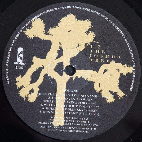 U2 - The Joshua Tree | Island Records (U26) - 2 U2 - The Joshua Tree | Island Records (U26) - 2