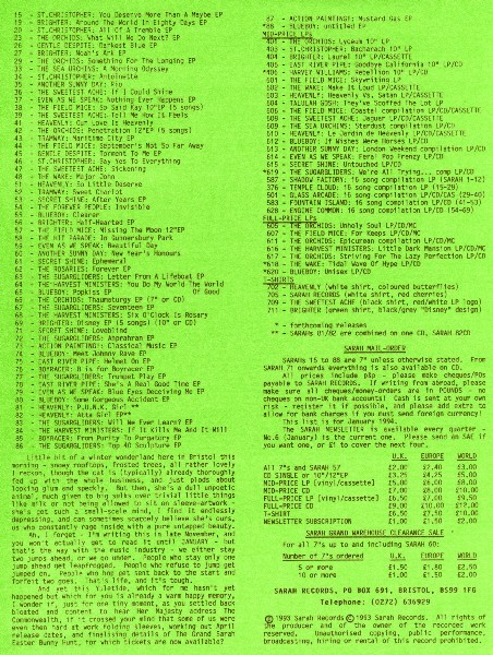 The Sugargliders - Top 40 Sculpture | Sarah Records (SARAH 86) - 3 The Sugargliders - Top 40 Sculpture | Sarah Records (SARAH 86) - 3