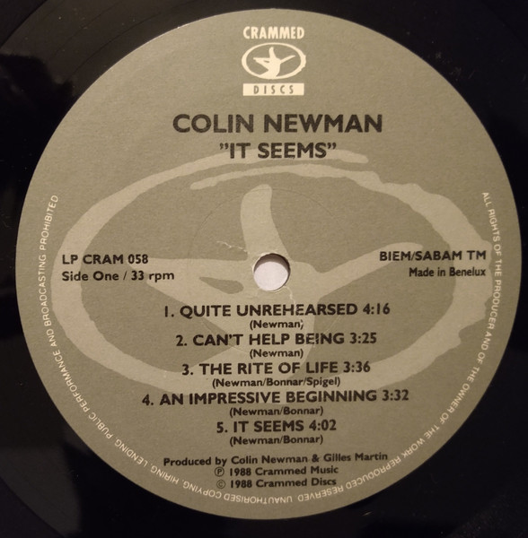Colin Newman - It Seems | Crammed Discs (CRAM 058) - 3 Colin Newman - It Seems | Crammed Discs (CRAM 058) - 3