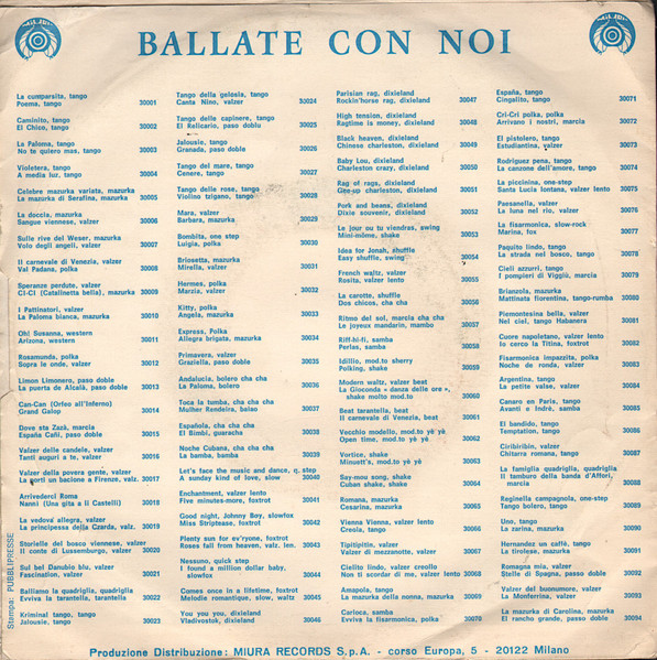 Walter Moreno E La Sua Orchestra - La Paloma / No Te Quiero Mas | Miura (BAL NP 30003) - 2