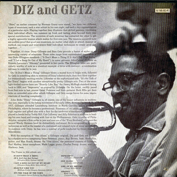 Dizzy Gillespie And Stan Getz - Diz And Getz | Verve Records (V6-8141) - 2 Dizzy Gillespie And Stan Getz - Diz And Getz | Verve Records (V6-8141) - 2