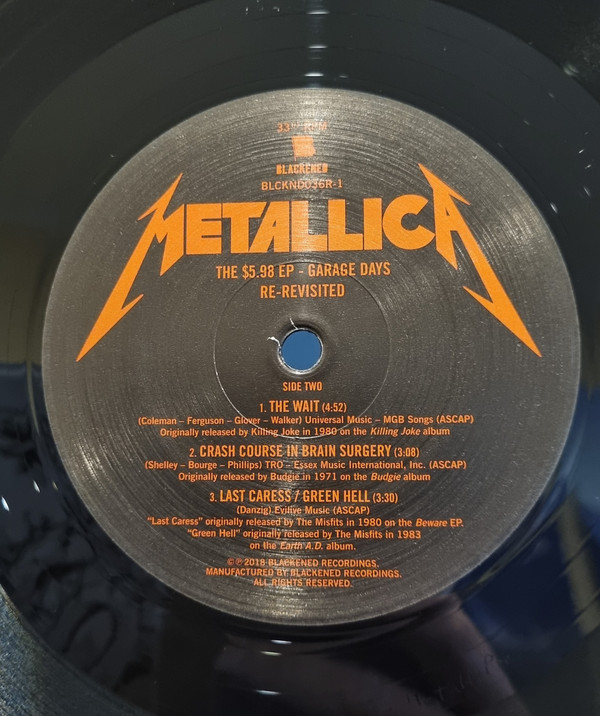 Metallica - The $5.98 E.P. - Garage Days Re-Revisited | Blackened (BLCKND036R-1) - 3
