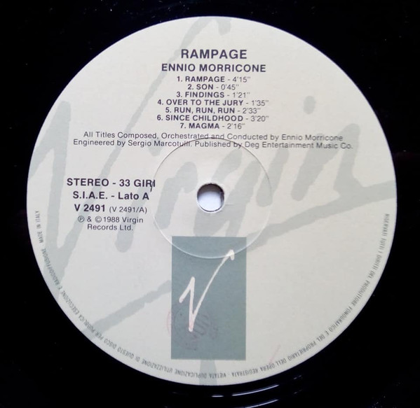 Ennio Morricone - Rampage (Original Motion Picture Soundtrack) | Virgin Records America, Inc. (V 2491) - 3 Ennio Morricone - Rampage (Original Motion Picture Soundtrack) | Virgin Records America, Inc. (V 2491) - 3