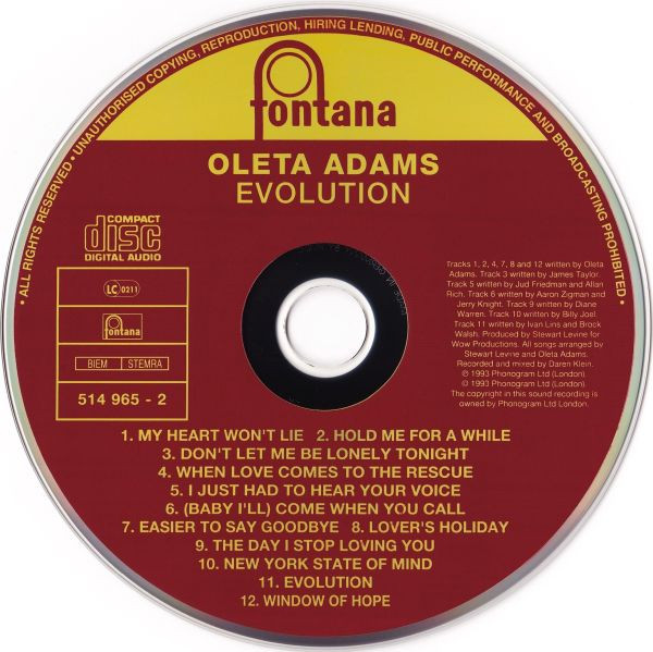 Oleta Adams - Evolution | Fontana (514 965-2)