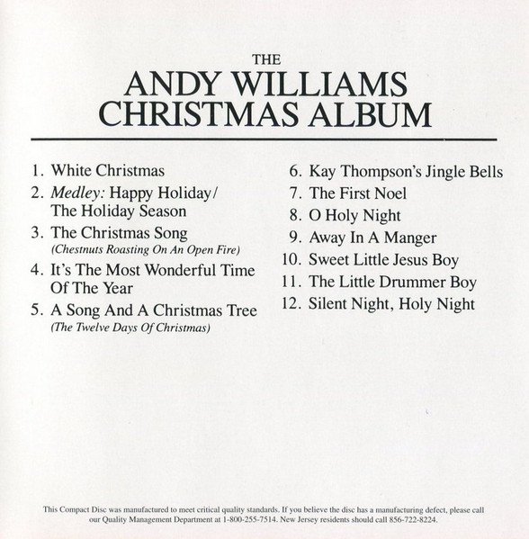 Andy Williams - The Andy Williams Christmas Album | Columbia (CK 92712) - 3
